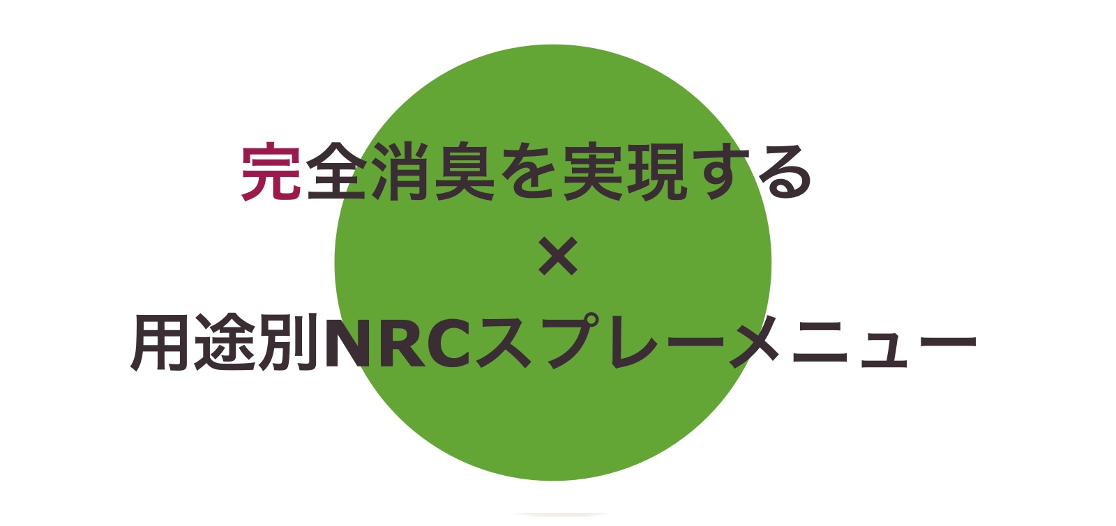 タイトル完全消臭を実現する用途別NRCスプレーメニュー